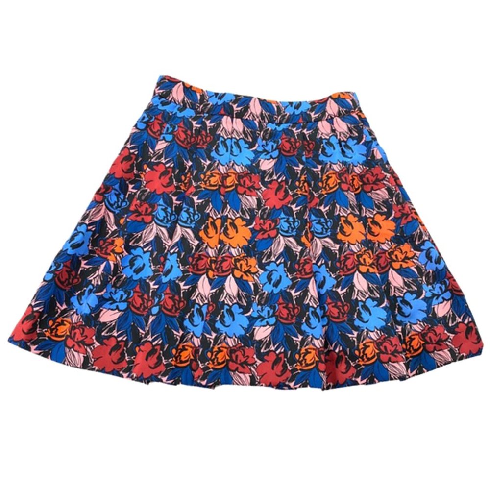 EUC J.Crew Floral Pleated Mini Skater Skirt